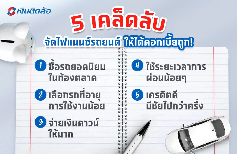  วิธีจัดไฟแนนซ์รถมือสอง