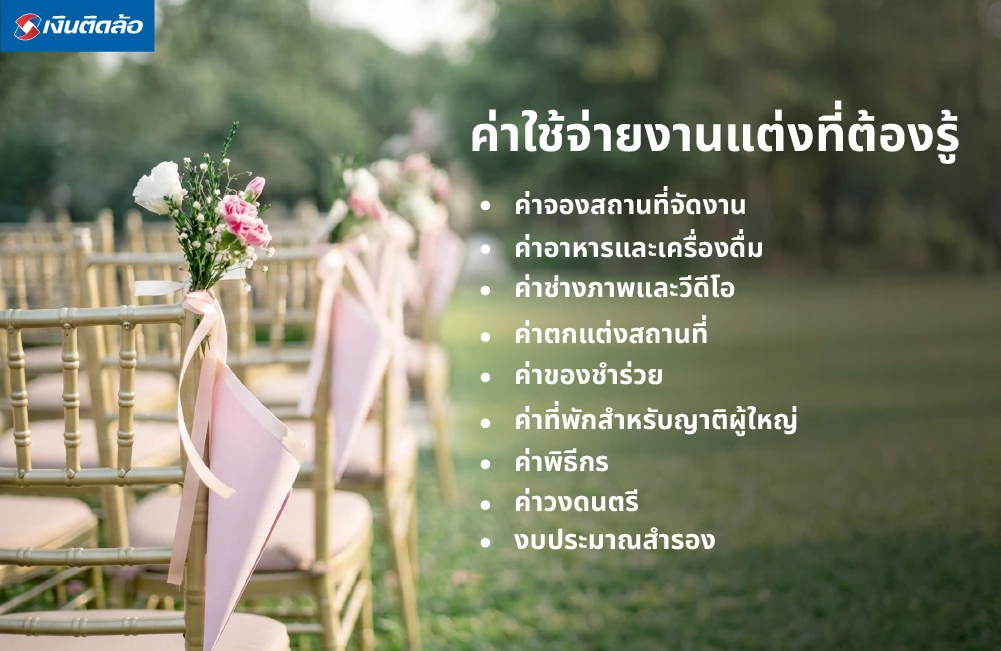 ค่าใช้จ่ายงานแต่งที่ต้องรู้ ก่อนกู้เงินมาแต่งงาน