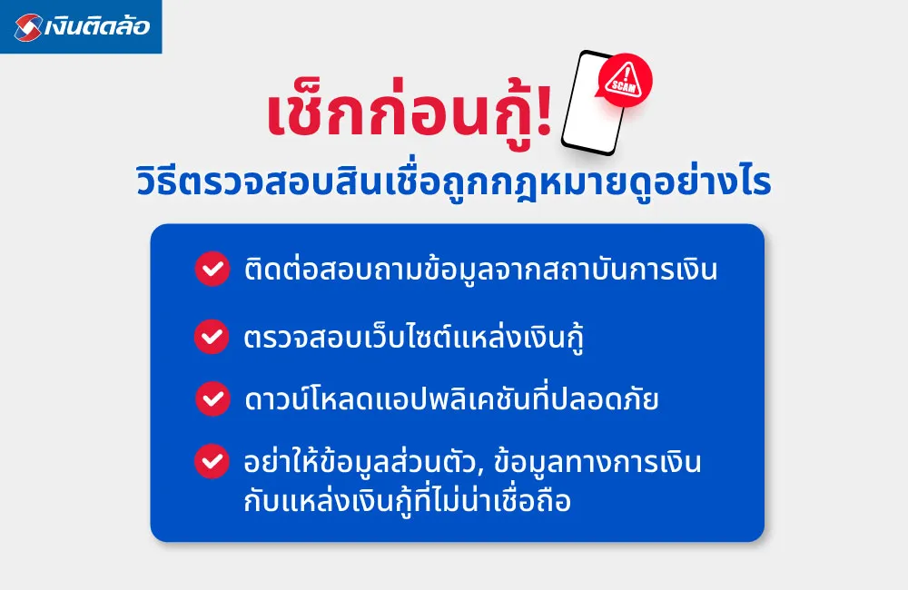 เช็กก่อนกู้! วิธีตรวจสอบสินเชื่อถูกกฎหมายดูอย่างไร