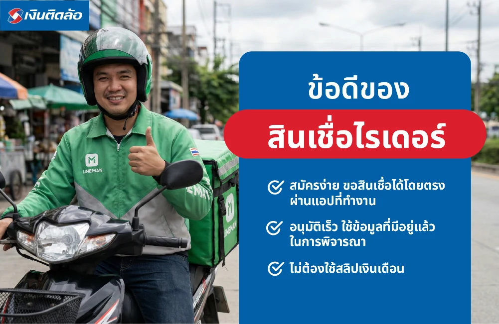 ข้อดีของสินเชื่อไรเดอร์ ที่ชาวเดลิเวอรีควรรู้